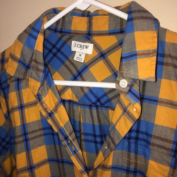 J Crew Factory Plaid Button Up Boy Fit Flannel - Picture 3 of 4